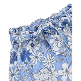 Calça padrão flores azuis c/ brilhos