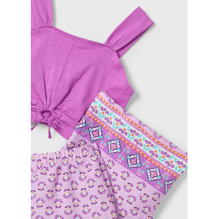 Conjunto calças estampadas e top menina Conjunto calças estampadas e top menina