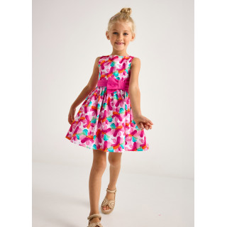 Vestido estampado laço cintura menina