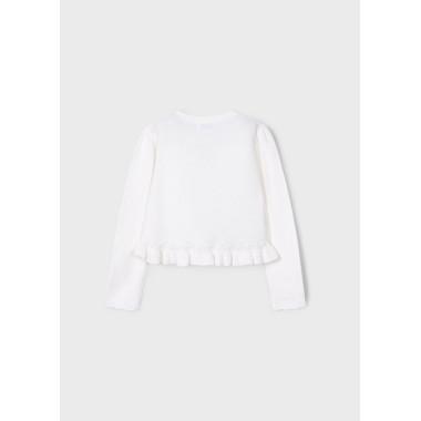 Bolero tricô detalhes trançados menina
