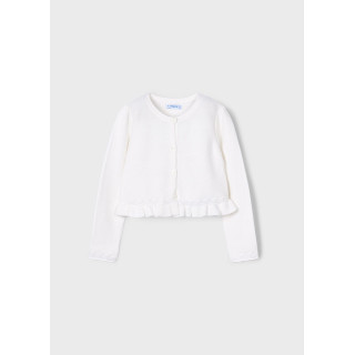 Bolero tricô detalhes trançados menina