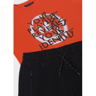 Conjunto bermudas e t-shirt mensagem rapaz