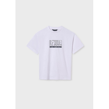 T-shirt texto básica rapaz